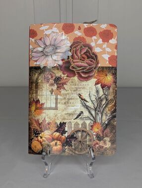 Handmade Junk Journal Blank - Fall & Flowers, 6 x 9.25 inches